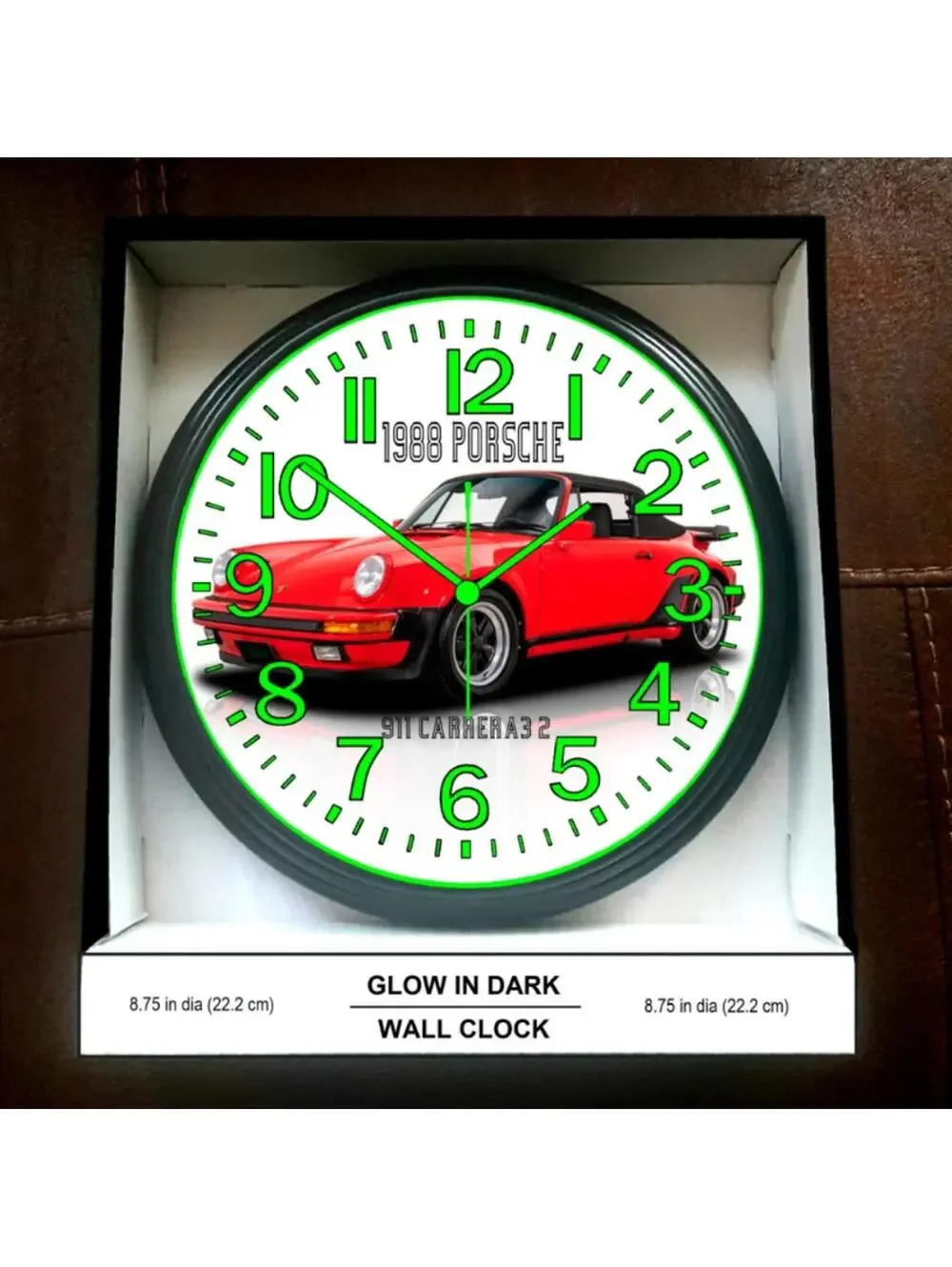 1988 Porsche Glow In The Dark Wall Clock New!